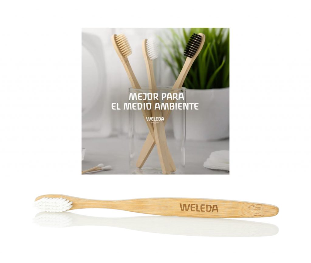 Cepillo de dientes fabricado en bambú y presentado en caja individual de diseño eco