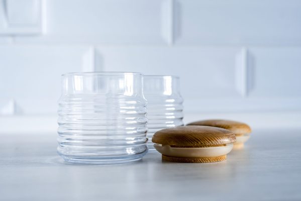 Zero waste concept home style , cooking. glass jars on white table in the kitchen. Eco friendly and reuse concept. Zero Waste Food Shopping. Waste-free living